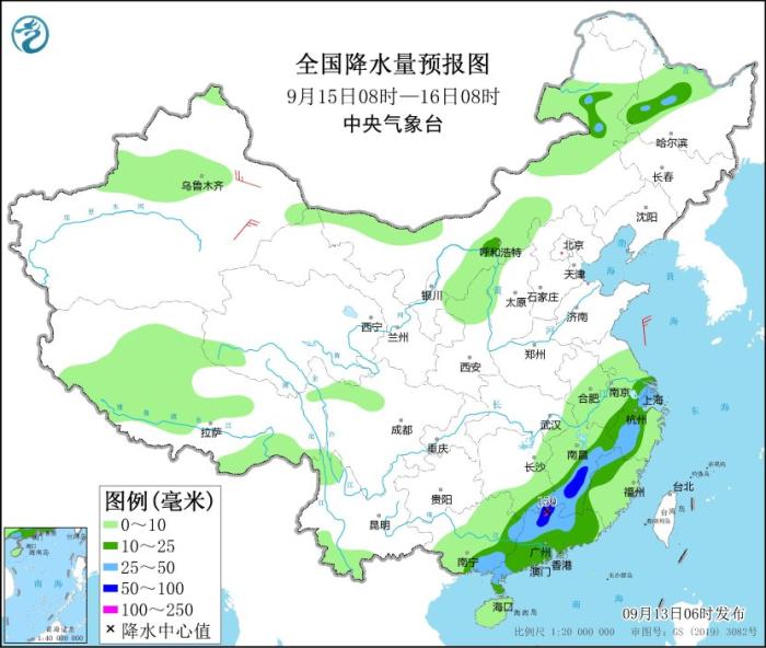 江淮江南华南等地仍有较强降水 弱冷空气继续影响北方地区(图4)
