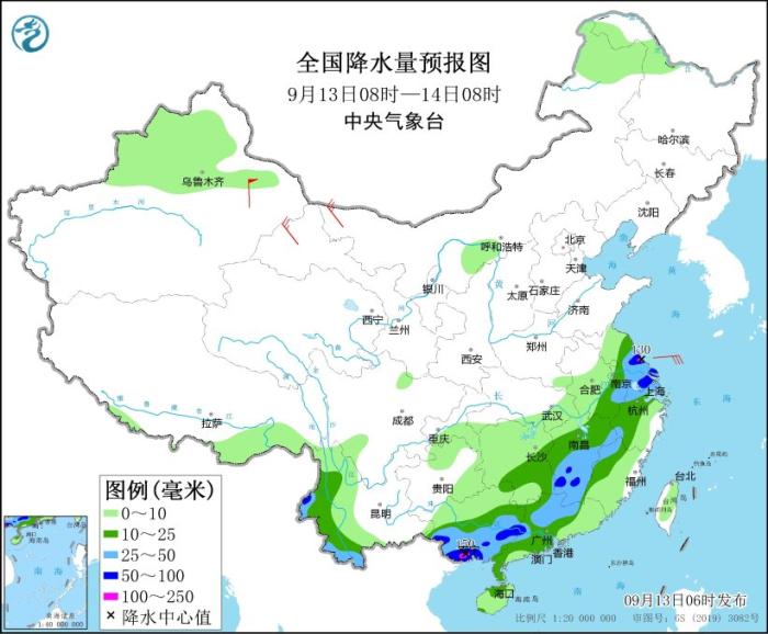 江淮江南华南等地仍有较强降水 弱冷空气继续影响北方地区(图2)