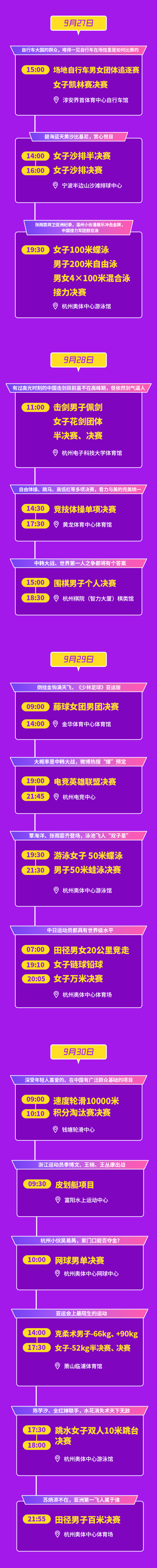 20个比赛日亮点何在？收藏好这份杭州亚运观赛日历(图2)