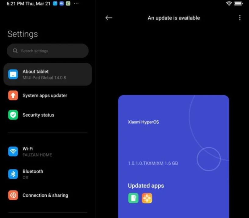 小米平板5开始接收HyperOS Global更新 支持Android 14操作系统(图1)