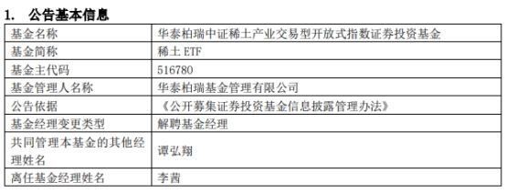 华泰柏瑞基金李茜离任3只ETF 华泰柏瑞基金李茜离任3只ETF(图1)