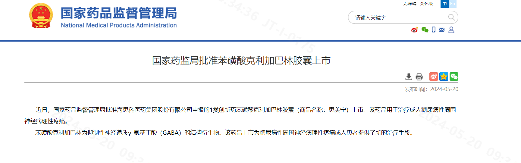 “糖痛”治疗新药获批上市(图1)