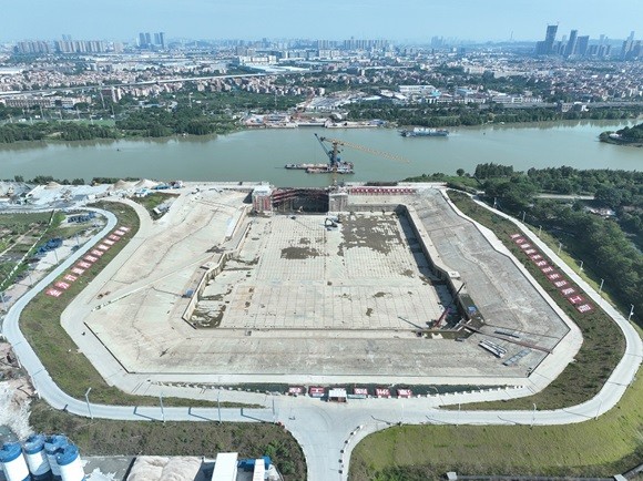 顺德伦桂路工程基坑抽水完成，排出积水54万立方米